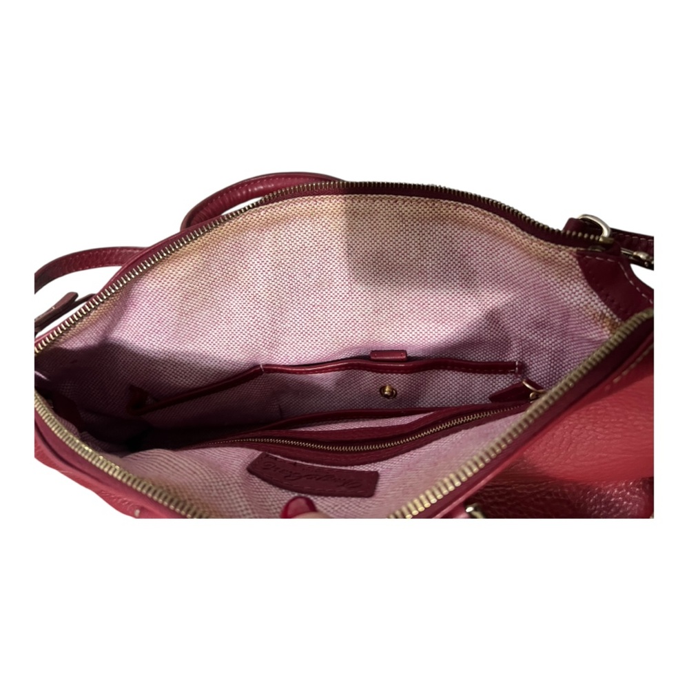 Dooney & Bourke Red Pebbled Leather Crossbody Tote Purse Classic - Picture 2 of 9